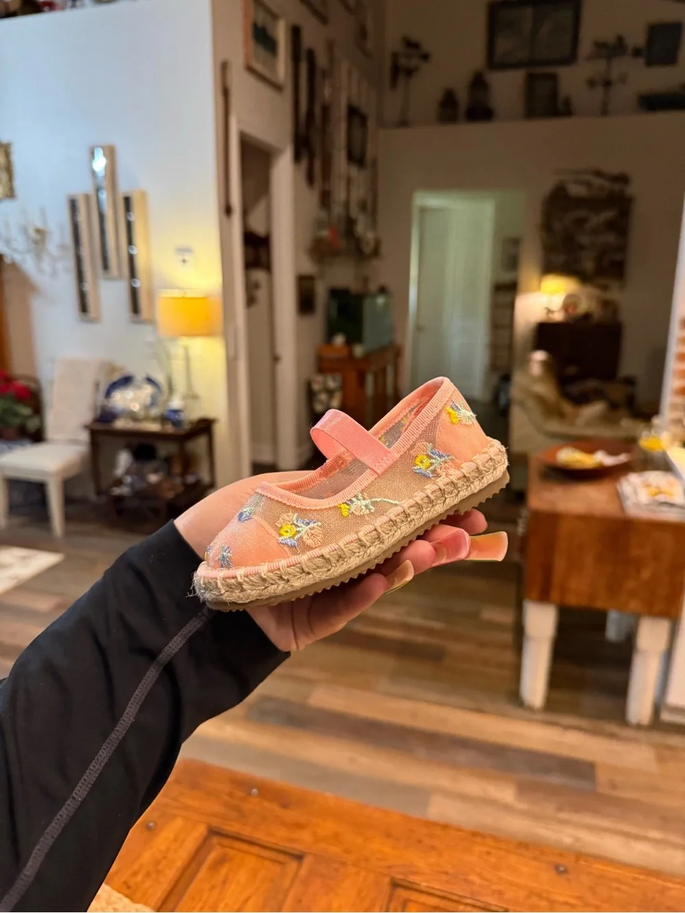 Girls Pink Floral Canvas Cat & Jack Espadrilles